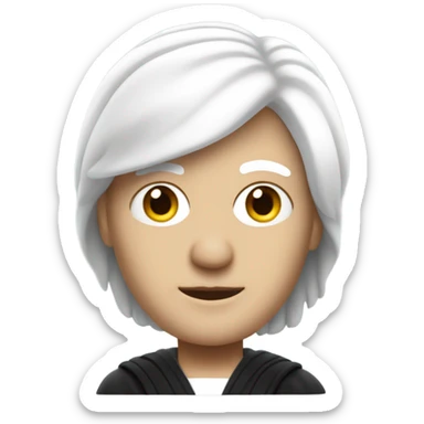 white UK judge upper body white wig at an angle  sticker