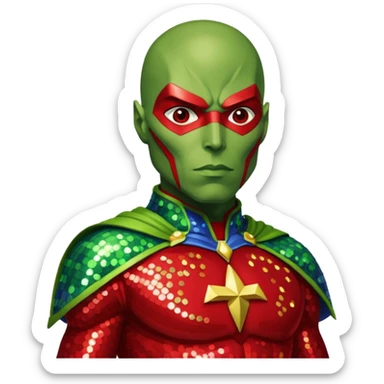 Martian Manhunter with Sequin Outfit sticker