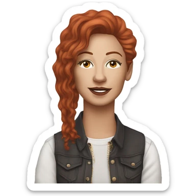 Chappell Roan, is an American singer and songwriter from Missouri. Working with collaborator Dan Nigro, the majority of her music is inspired by 1980s synth-pop red hair long sticker