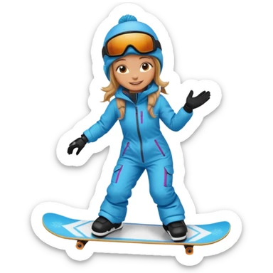 Girl snowboarder person sticker