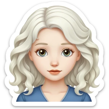fair girl with white wavy hair sticker