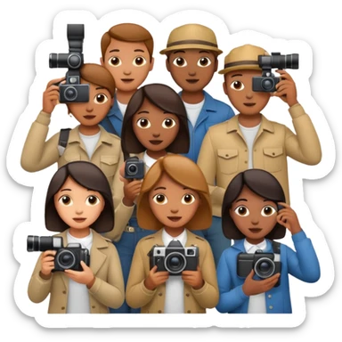 create photographers in different poses sticker
