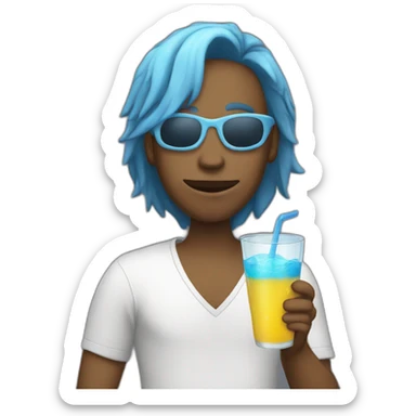 persona con bebida sticker