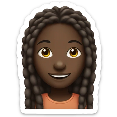 Dark skin girl with dreadlocks smiling sticker
