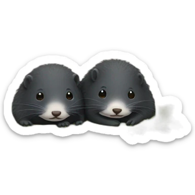 two moles cuddling sticker