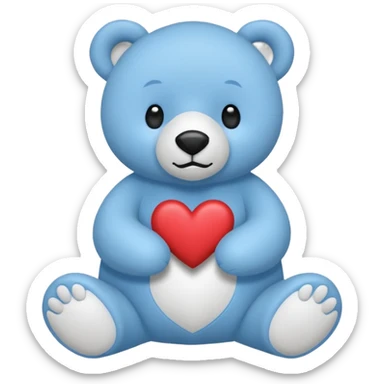 🩵🐻‍❄️ crea un oso que este de pie y que tenga el corazon azul sticker
