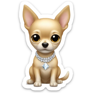 Chihuahua light blond fur and diamond Accessoirs Boy  sticker