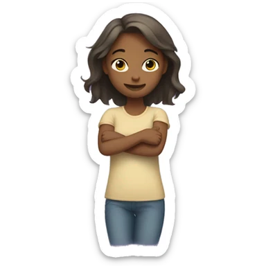 girl with arms out for cuddle sticker