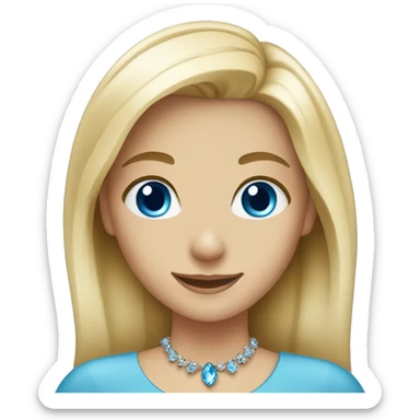 smiling blonde girl with jewelry blue eyes sticker
