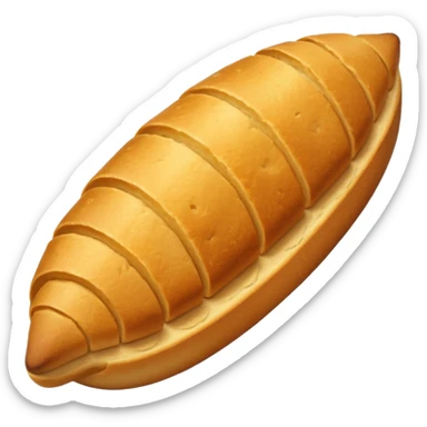 elongated  crescent-shaped crescent moon crouton without a face sticker