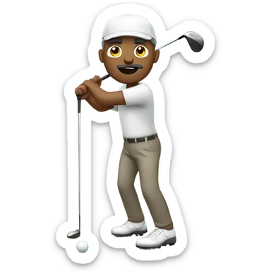 Middle age man playing golf sticker