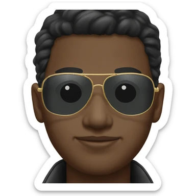 black aviator sunglasses with gold frames sticker