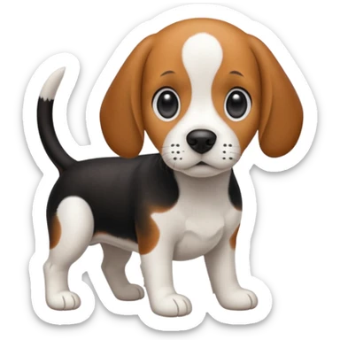 black and white beagle no brown on it sticker