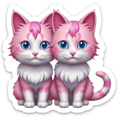 pink haired cats sticker