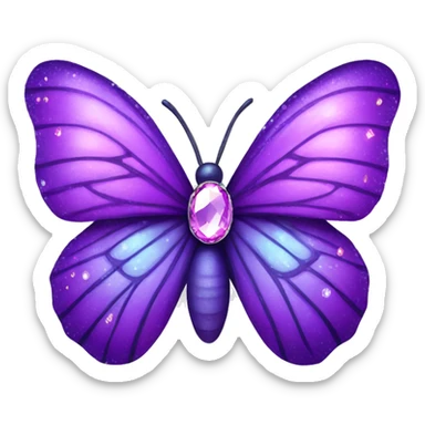 purple bejeweled butterfly sticker