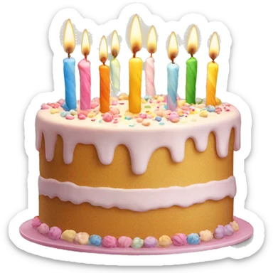Birthday cake with candle 25  sticker