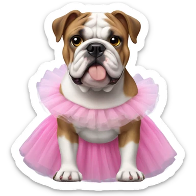 English bulldog with tutu  sticker