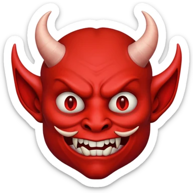 Creppy devil and shushing sticker