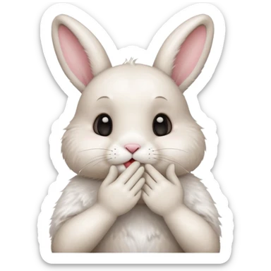 i want cute bunny to send a kiss with his left hand sticker