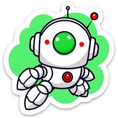 Robot in a cloud with streaming data sticker