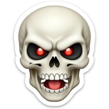 Really angry skull, mouth open sticker