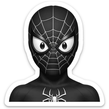 Spiderman face black costume sticker