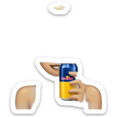Blonde woman drinking Red Bull  sticker