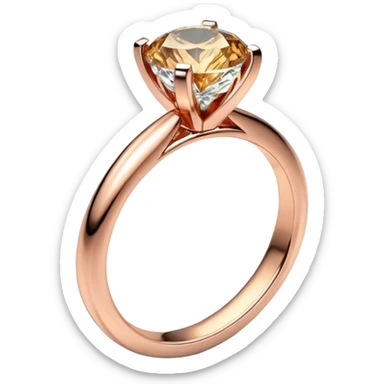 Rose gold engagement ring with round diamond sticker