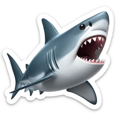 a shark with air pod sticker