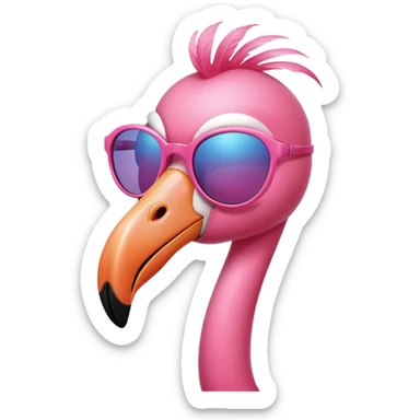 flamingo with sunglasses sticker