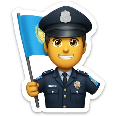 un policia con una bandera del pais Peru sticker