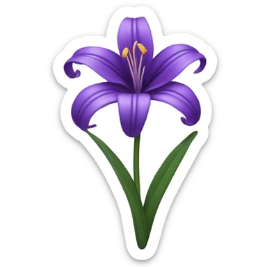 Magic purple lily flower  sticker