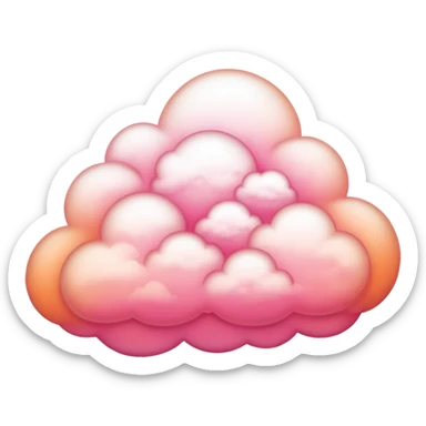 Orange pink cloud  sticker