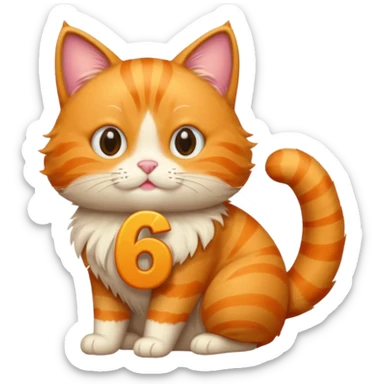 The number 67 and a cat holding the number sticker
