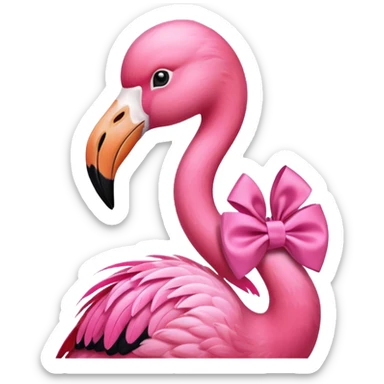 Flamingo wearing a pink bow tie  sticker