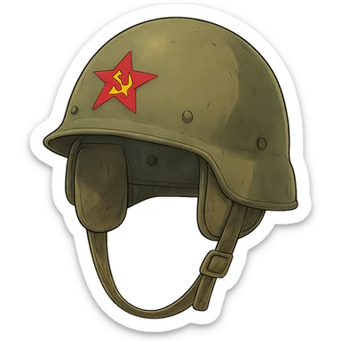 ghibli style Russian military helmet sticker