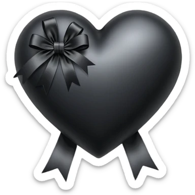 goth themed heart with black ribbon sticker