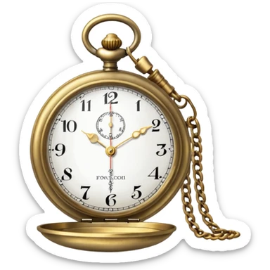 Old pocket watch with long chain  sticker