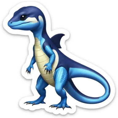 Orca-reptile-reptilian-lizard-skink-gecko-Digimon-Fakémon-hybrid full body, two legs, arms, tail sticker