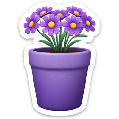 purple flower pot sticker