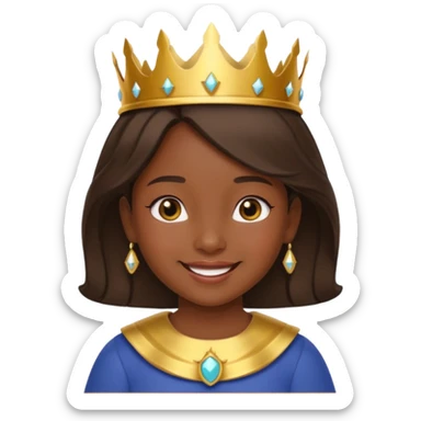 royal girl child with dark skin sticker