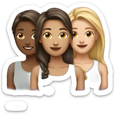 Three female friends  sticker