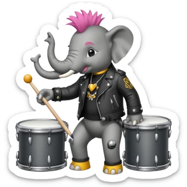 drummer elephant punk sticker