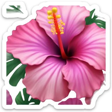 create a gradient hibiscus and make it look perfect and realistic  sticker