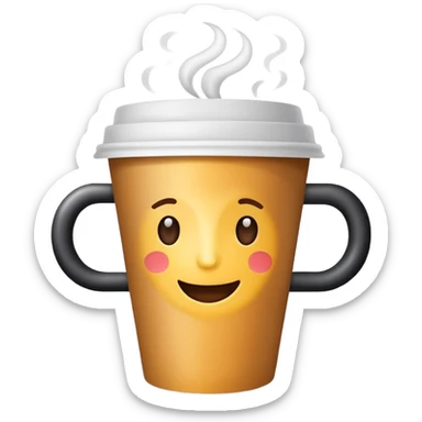 Big coffee cup disposable sticker