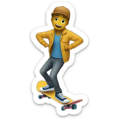 none qui fait du skateboard sticker