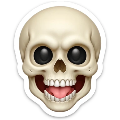 exaggerated Money White Skull Emoji and Tongue Face sticker