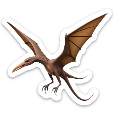 Cinematic Noble Pterodactyl Portrait Emoji, Poised and soaring, with a slender, aerodynamic body, expansive leathery wings outstretched, a long pointed beak, and keen, piercing eyes that exude aerial grace, Simplified yet sharply defined features, highly detailed, glowing with a soft, ethereal radiance, high shine, intelligent and commanding, stylized with an air of prehistoric flight mastery, focused and graceful, soft glowing outline, capturing the essence of a watchful and confident Pterodactyl that appears ready to glide out of the screen with effortless majesty! sticker