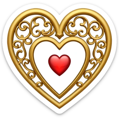 baroque filigree heart sticker