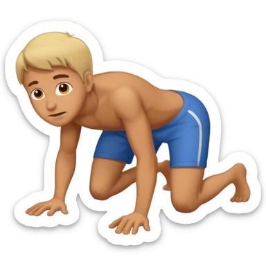 Man crawling on all fours  sticker